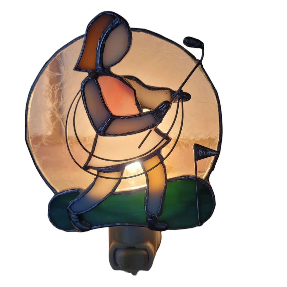 Stained Glass Golfer Night Light